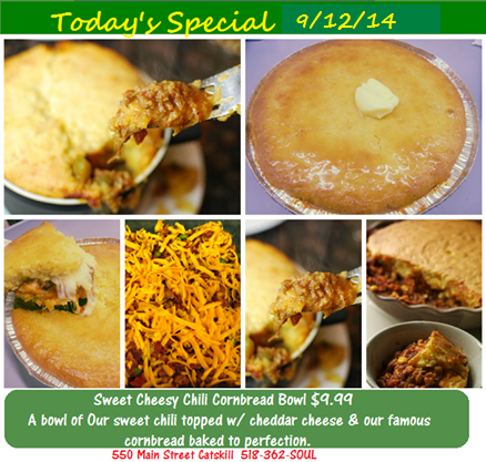 SoulFoodExpress's tweet photo. Cheesy Chili Cornbread Bowl http://t.co/xEed1AaNTg