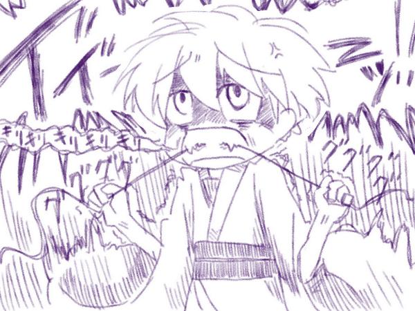 小人族にとっては糸を噛み切るのさえ重労働である。 