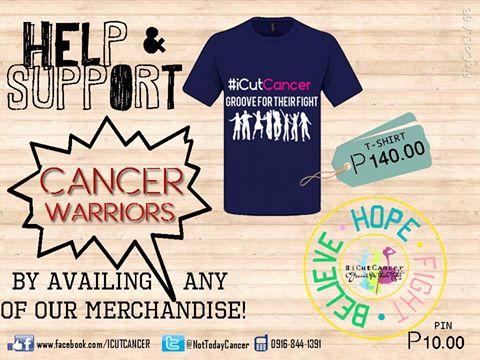 NotTodayCancer's tweet image. #iCutCancer merchandise are now available. Please contact Ms. Juvy Bolaños: 09168441391 for your orders.