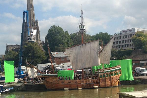 This is cool! "<a href="/VisitBristol/">Visit Bristol</a>: What's this #Bristol? Pirates, Green Screens and Cameras on Cranes on <a href="/TheMatthewShip/">The Matthew of Bristol</a> ”
