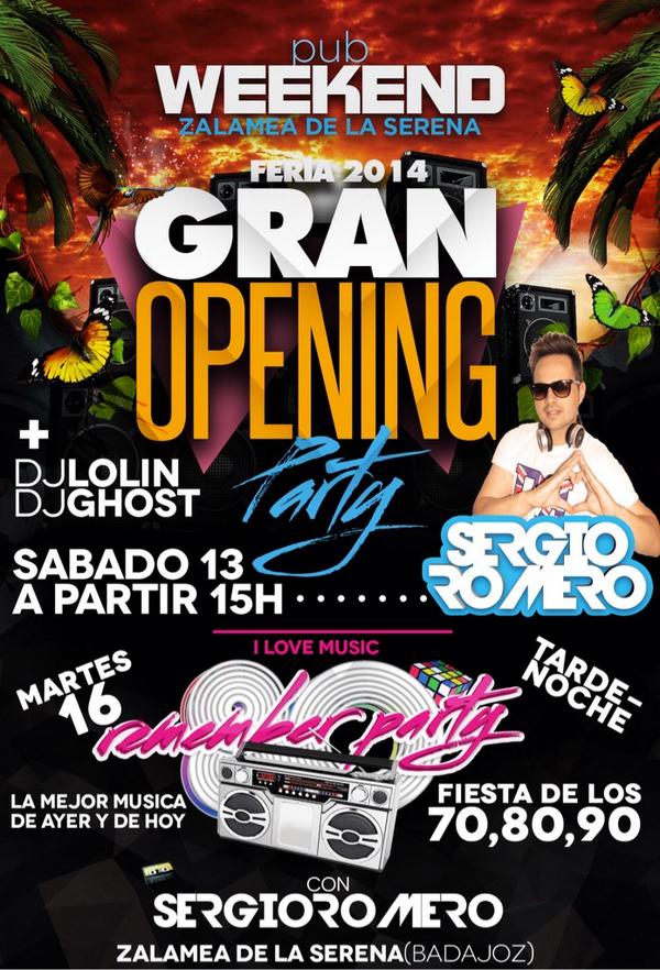 SergioRomero_Dj's tweet photo. Este Sábado comenzamos la #PreFeria de #ZalameaDeLaSerena en #PubWeekend a partir d las 16:00h os espero Familia! #Go http://t.co/WhQi0wOeli