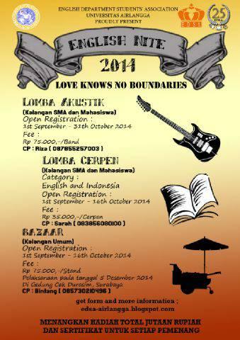 Ikti lomba2 e-nite brkt ini dan dptkn hadiahnya. Hurry up !!! Cc: @BEMFIBUA <a href="/vivaedso/">English Diploma UA</a> <a href="/HMDIlmuSejarah/">HMD Ilmu Sejarah UA</a> <a href="/SasindoUNAIR/">HMD Bahasa dan Sastra Indonesia UNAIR</a>