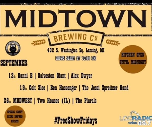 Free Show Friday @MBCDowntownLans  w @GalvestonGiant & @alexdwyermusic 10p-2a drink & food specials #freeshowfridays