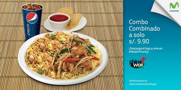 MovistarPeru's tweet photo. ¡Combo combinado a solo S/9.90 en China Wok. Vive en #ModoPriority, descarga el App en Android http://t.co/gwKR3POrSy http://t.co/0KttyJZijO