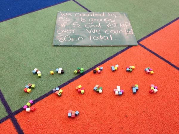 Here's what we did! We grouped by 5's and 10's #peelmathchat <a href="/MrOldridgeMath/">Mr. Oldridge Math</a> <a href="/MrsL3rdGraders/">Mrs. Lucas' Owls</a> @trottithird