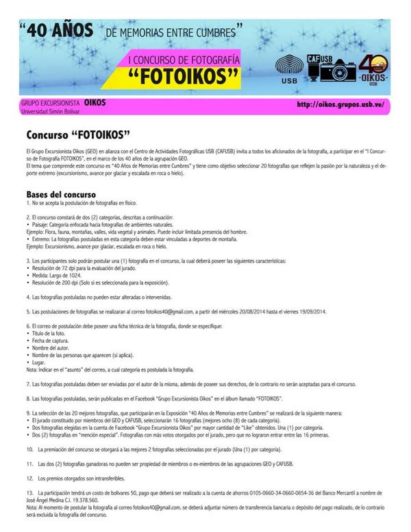 OikosUSB's tweet image. Les recordamos las pases del concurso #FotOikos