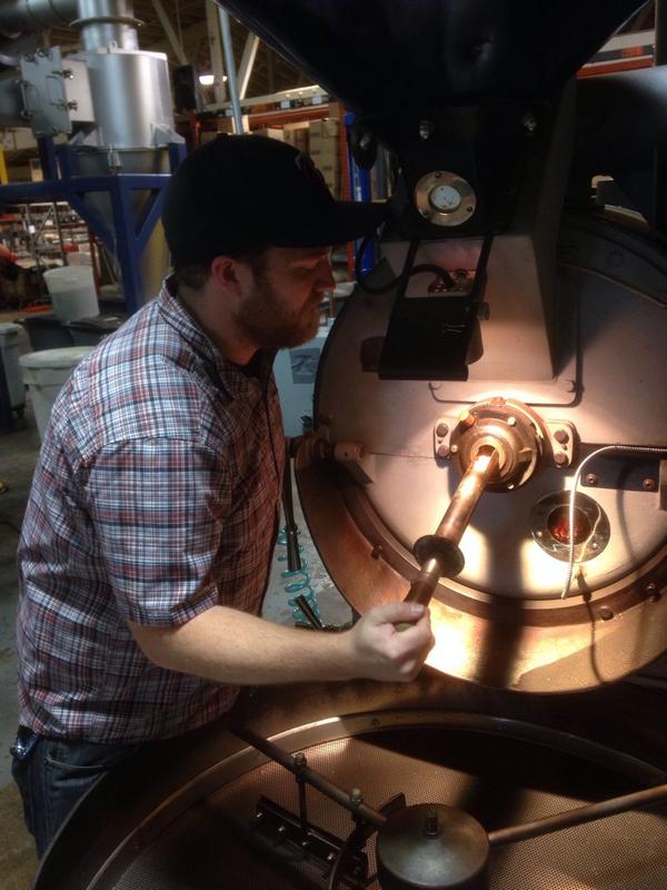 MetropolisRoast's tweet photo. Heres @TostadorSean roasting his last load of @MtropolisCoffee. His legacy will live on in our Kenya Kagumoini! http://t.co/TBqylBV9TY