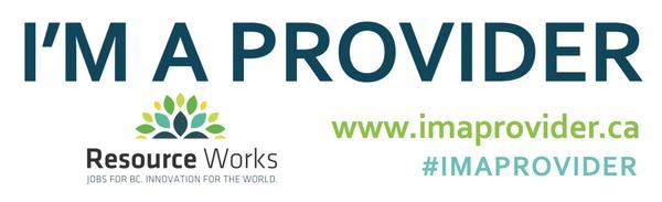 sjmuir's tweet photo. Free #imaprovider @Resource_Works bumper stickers at @BCWG2014 Waterfront Games. http://t.co/gLMJmLK4qm http://t.co/FM9qFIFgFA
