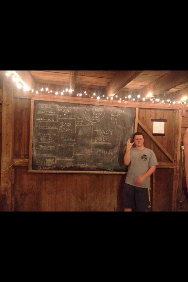 bosephjolger's tweet photo. Best memory of him. He Hit a pong game winner against me and ward and was happier than I'd ever seen him #RIPTacy http://t.co/uyMcHGdPYn