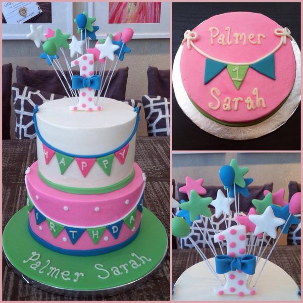 Peche_Petite's tweet photo. Adorable first birthday cake! #birthdaycake #babygirl #cute #cake #birthday #pink http://t.co/o8M6EMIOIx