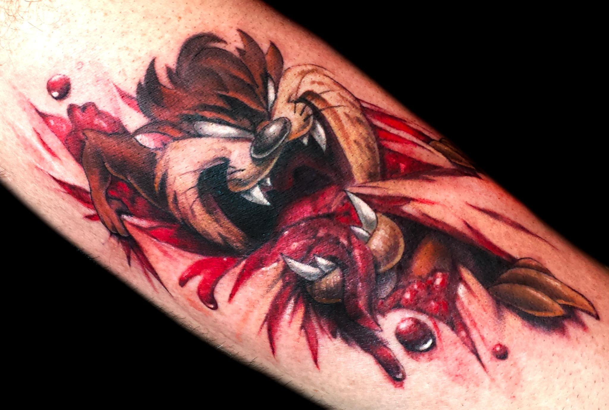 Tattoo of Tasmanian Devil Looney Tunes