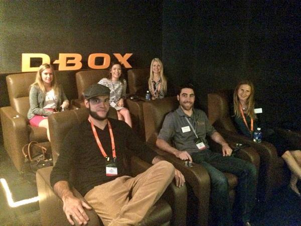 Xssentials's tweet photo. #Xssentials took over the @dboxcinema theater! Pairing movement with movies is fun #CEDIA14 http://t.co/EcpLN3xzNG
