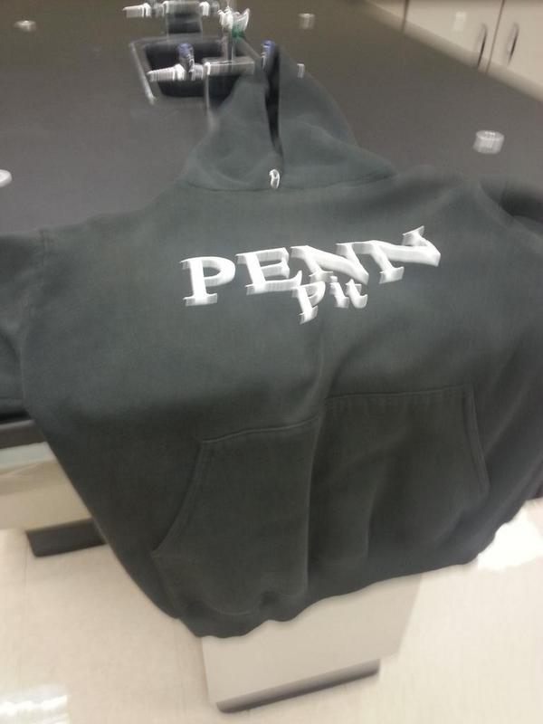 westra_science's tweet photo. Found my old hoodie to wear today. Represent! Have a great show Saturday! #pmk2014 #pennpride365 http://t.co/xPEpKbTVK0