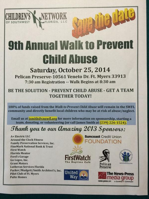 NASW SWFL Board voted to be a silver level sponsor for <a href="/CNSWFL/">Childrens Network</a> Walk to Prevent Child Abuse. <a href="/FLchildren1/">Florida Coalition for Children</a> #childabuse