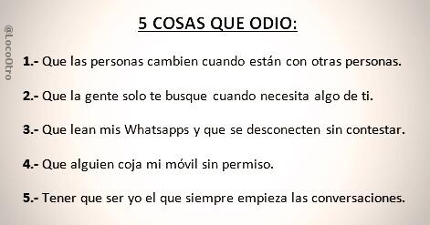 LocoOtro's tweet photo. Estas son las 5 cosas que más odio: http://t.co/XdpveH9wlc
