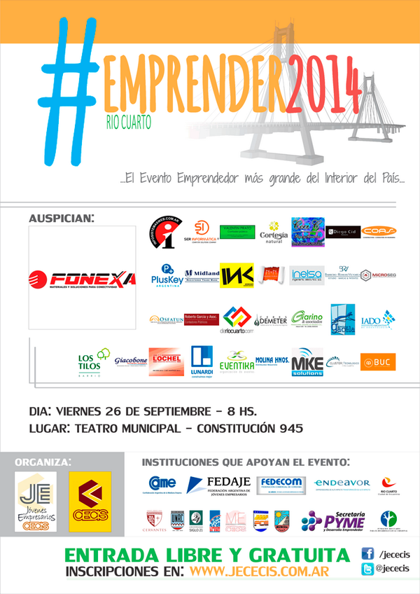 fonexa's tweet photo. Felicitamos a @JECECIS por el #emprender2014. Allí estaremos http://t.co/h19d31pYSV
