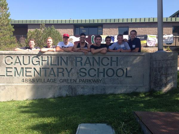 SAEnvalpha's tweet photo. Reading to children at Caughlin Ranch Elementary! #NevadaAlpha #SAEgivesback @sae1856 @SAE_legacy http://t.co/Ap8zv44HVW