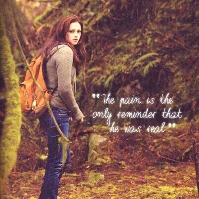  The pain is the only reminder that he was real.  Bella Swan. Happy birthday, Issabella Marie Swan.    