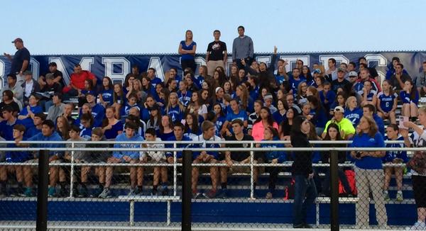 "@AboroPrincipal: Loud crowd ready to go! #BluePrideLivesHere " <a href="/ascottt98/">autumn</a> look who's in the front row!