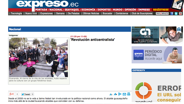GADGuaranda's tweet photo. Guaranda el centro del país …… noticia del Expreso 
link:     http://t.co/l174K5xeaU http://t.co/TFTR6bH4Q5