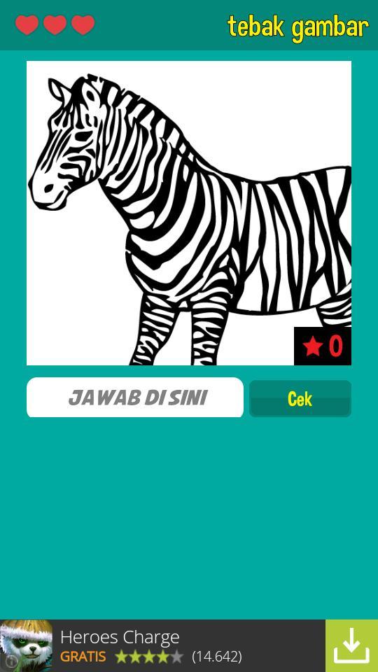 Tebak Gambar Kuda Zebra - Tebak Gambar