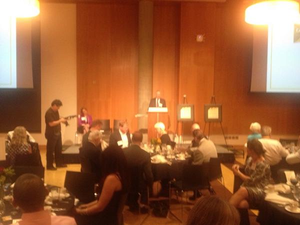 Hardy Myers being awarded the John Jacqua Alumni Award. Congrats Hardy from your colleagues at Stoel Rives!!!