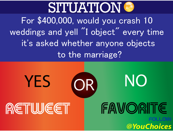 YouChoices's tweet image. Would you?