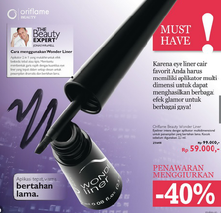 OriflameSolo's tweet photo. PROMO! Wonder Liner di bulan ini dari harga Rp 99.000 jadi Rp 59.000,- ajah. For Order SMS/WA: 08976642617 http://t.co/4Mp8qG0wj7