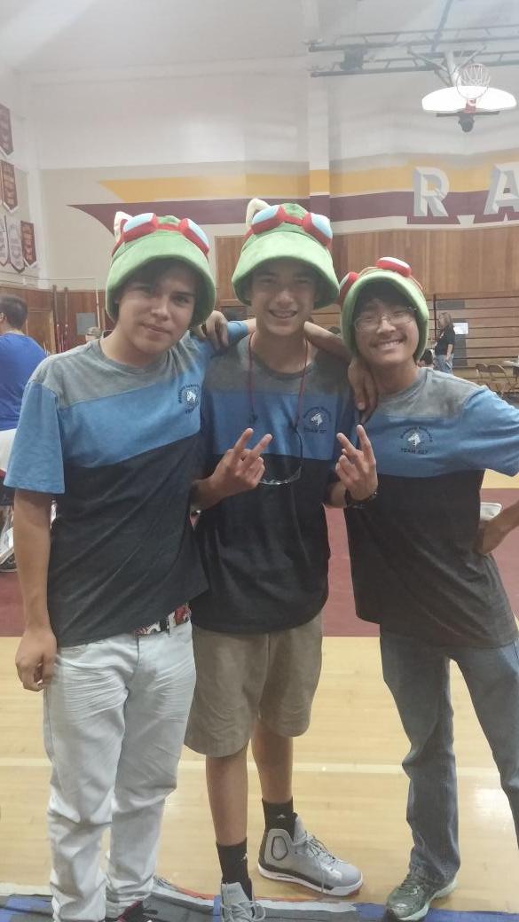 MustangRobotics's tweet image. Team 507B shows their team spirit with their Teemo hats!