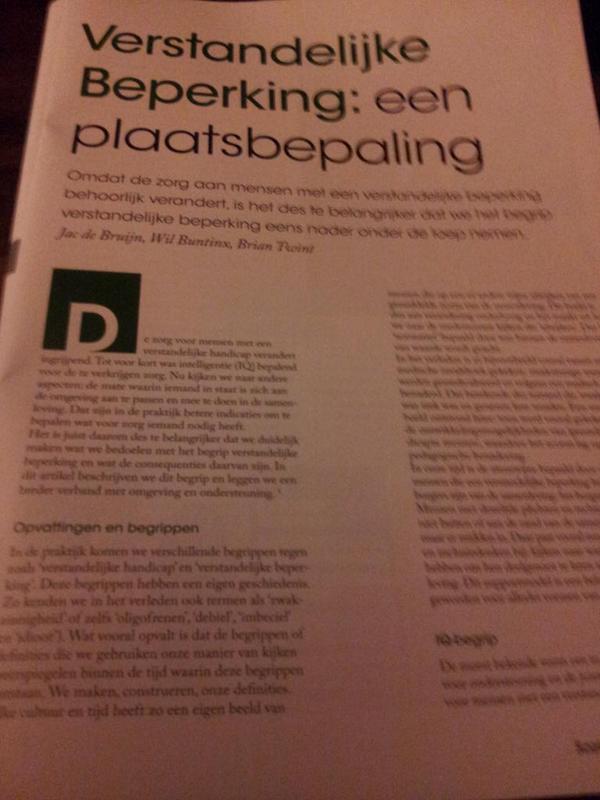 Vandaag in #Sozio 4(2014) verstandelijke beperking: een plaatsbepaling! Samen met <a href="/bmtwint/">Brian Twint</a> @WilBuntinx