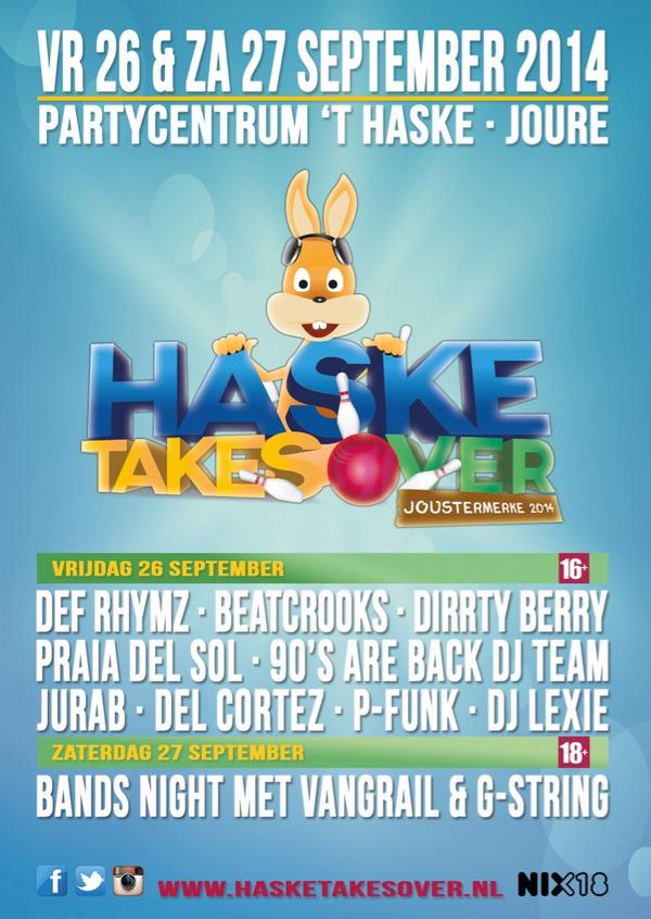 @HaskeTakesOver #Joustermerke #26september #16+ #27september #18+ check info hasketakesover.nl