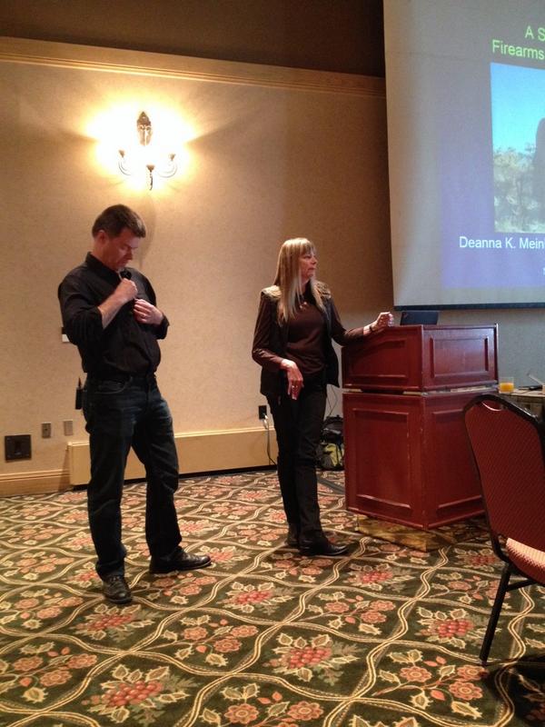 benj5331's tweet photo. Dr Meinke and Dr Finan speaking about firearms! #UNCisthebest #caa2014 http://t.co/mpHyBRw1iV