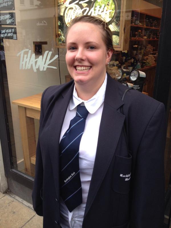 Second Baritone Emily has just been asked what school she goes to (shes graduated med school and works in a hospital)