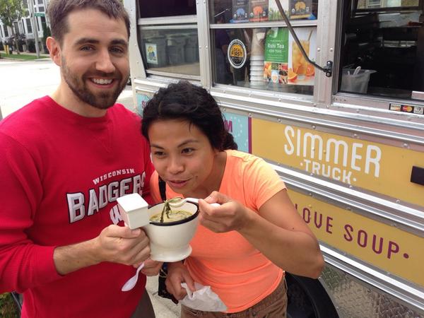 captcza's tweet photo. @SimmerMKE  having some Thai Curry Chicken soup at #mkecoffeefestival! http://t.co/LicKlLjTm2