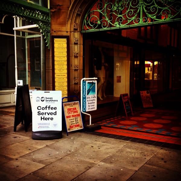 beanbrothersLtd's tweet image. Spot our sign outside the Byram Arcade @iLoveHD_ @HeartOfHudds #artisanroasters