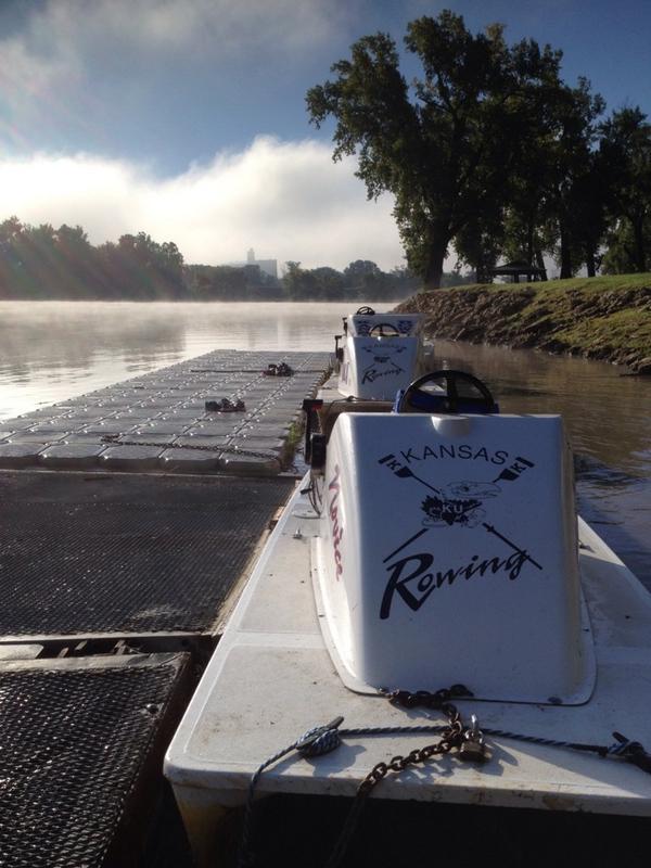KU_Rowing's tweet photo. It's a perfect morning on the KAW for our annual #CommunityRow http://t.co/yewtu841hX