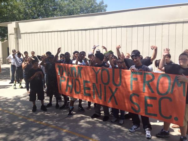 Students say thanks for new Phoenix Secondary campus