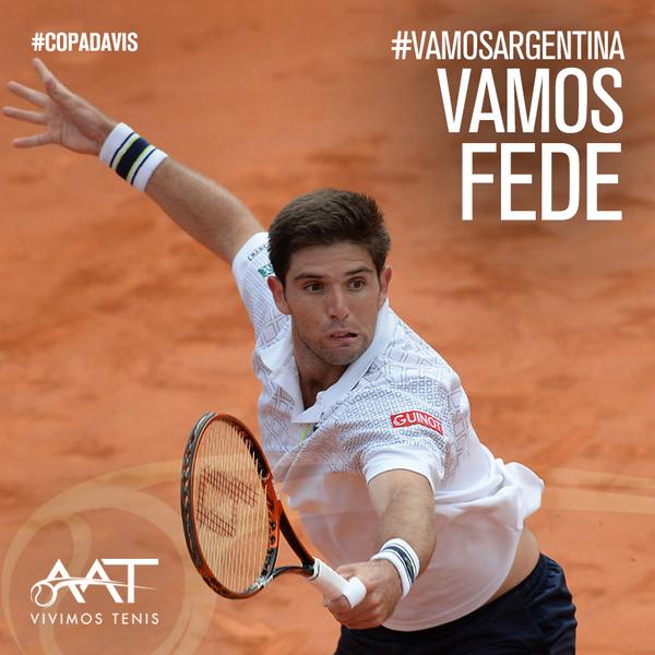 AATenis's tweet photo. #ISRARG Falta menos de una hora para el partido. ¡Vamos, @FedeDelbonis! ¡Vamos, @HoracioZeballos! #VamosArgentina http://t.co/K3NpAoQZOJ