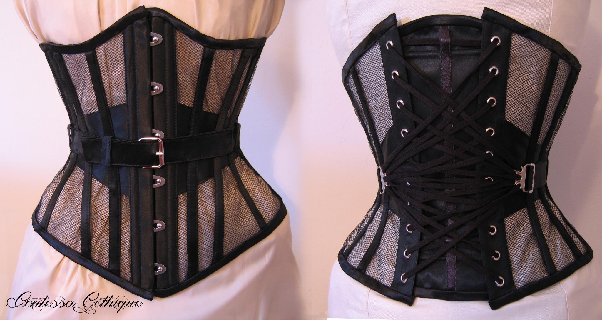 Contessa Gothique on X: Mesh corset with a fan lacing. Made for  @DominaCarmen #corset #fanlacing #contessagothique #fetish #underbust   / X