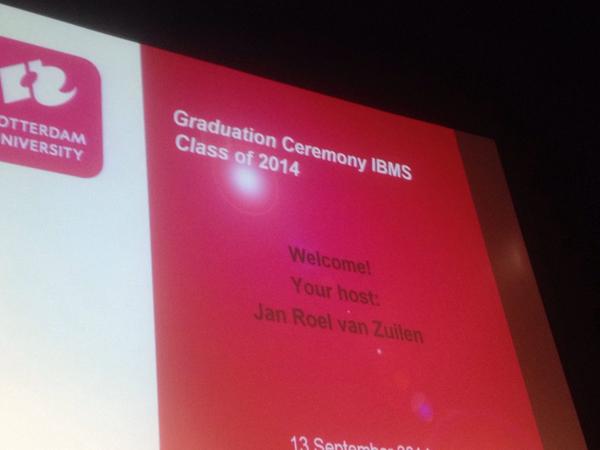 everyskyisblue's tweet photo. Graduation ceremony IBMS #RotterdamBusinessSchool #HR http://t.co/e7fpQ7hixf