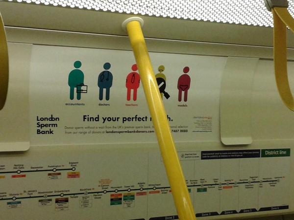 JFledderjohann1's tweet photo. Otw back from brilliant conference #contested2014 on #sperm #maleinfertility, saw this on the tube @DrLibertyBarnes http://t.co/GUm1ZW6T3q