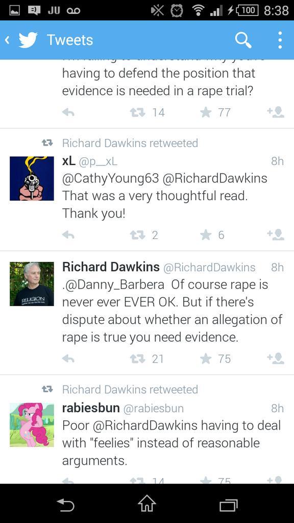 DrJaneChi's tweet photo. TW: rape culture. Goddammit, it's too early for Richard Dawkins to already be being the fucking worst. http://t.co/N9MEZxJKGV