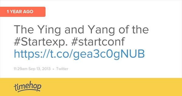 RoneiHarden's tweet image. One year ago, I was shoved into destiny. #StartExp #StartConf #happyanniversary timehop.com/c/t:3785561177…