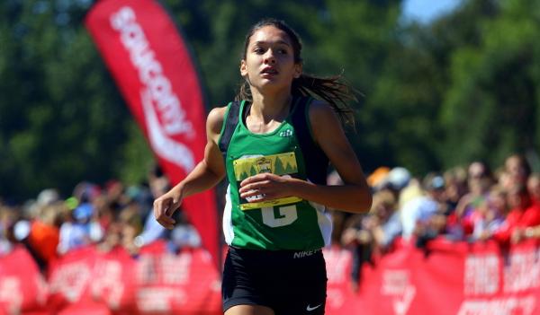 greghall24's tweet image. Nerinx Hall's Sophia Racette (is there a better XC name anywhere?) takes 4th @FPXCFEST