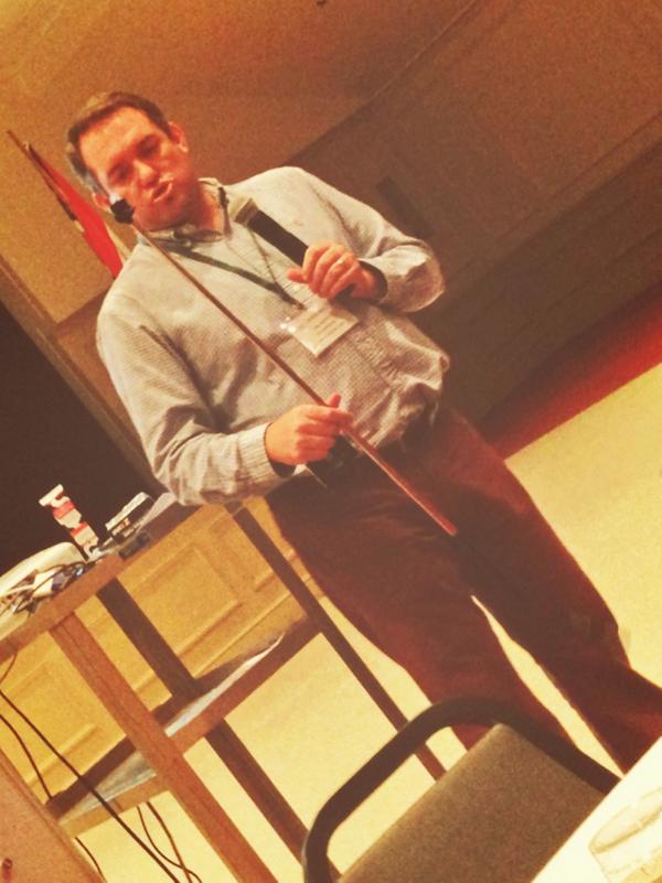 ColleenKessler's tweet image. Love watching @DanRMorris share about the awesome @XShot! #BloggyCon14