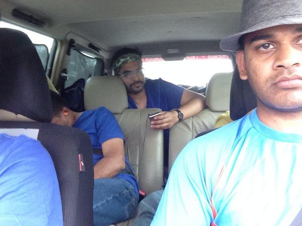 nomadsonwheels's tweet photo. Half sleepy. Half awake the nomads are loving the road. #london2mumbai #roadtrip http://t.co/yPDn3TfGFy