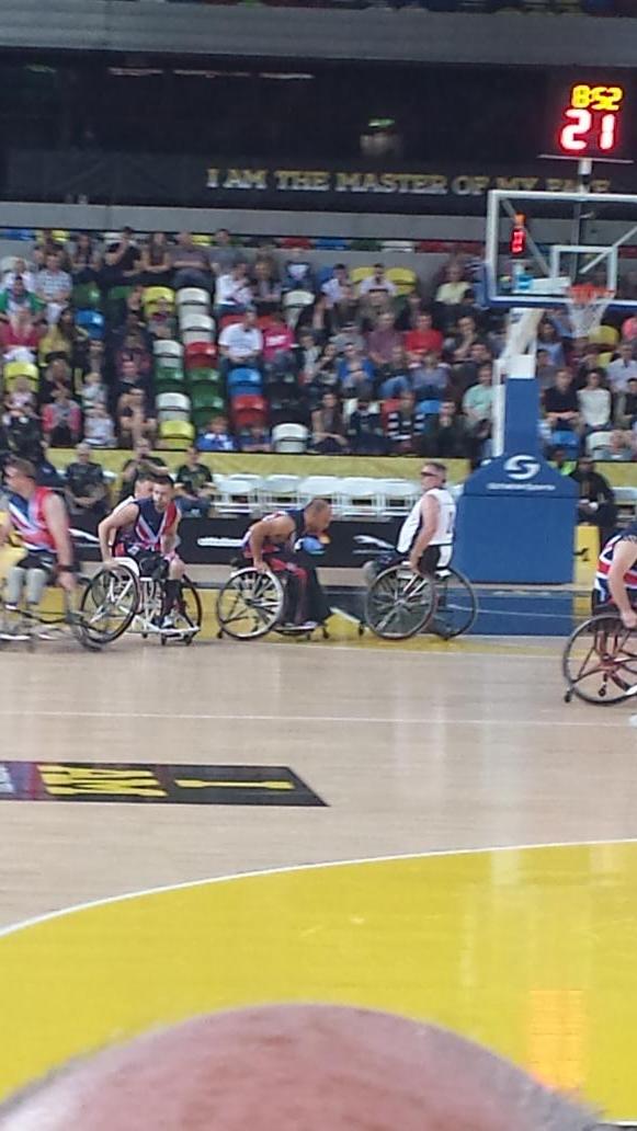 Wonderful morning watching wheel chair basketball Team GB fabulous experience Come on TeamGB #InvictusGames