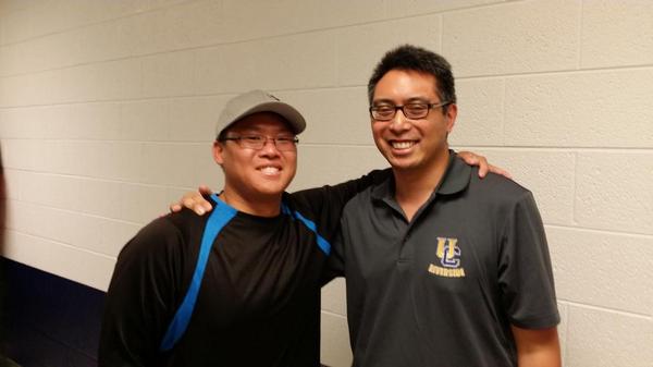 Coach_EricB's tweet photo. Me + Chris Yee at NAU. Started 07 Serra JV vb. 1st time player w 1st time coach. #flashbackfriday @PadreAthletics http://t.co/YEc1HULaUp