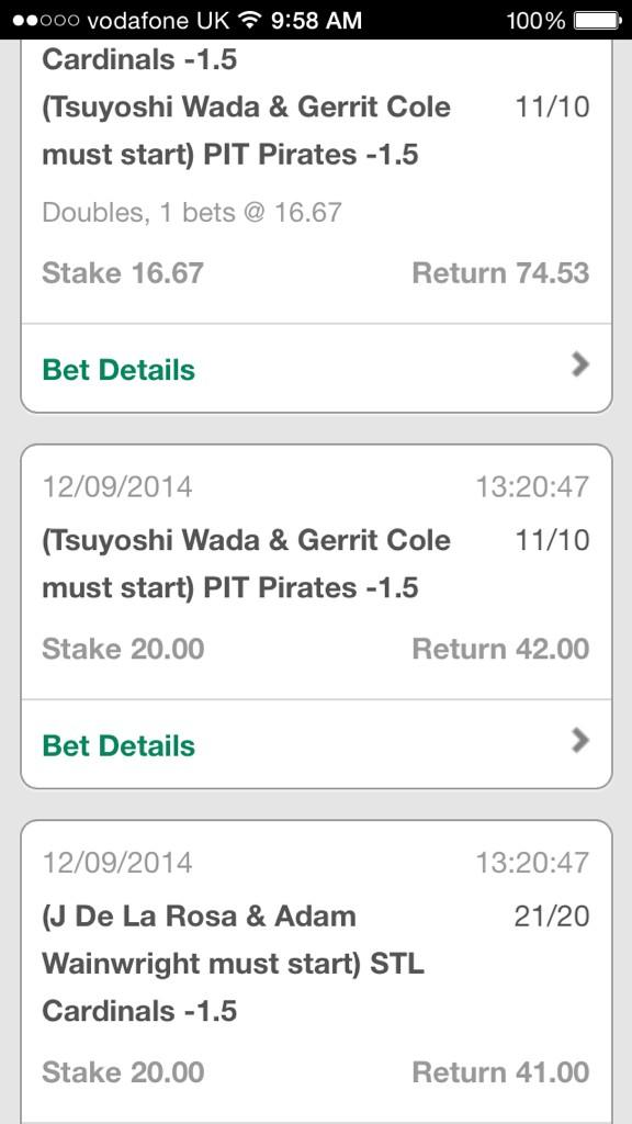 Stacking_P's tweet image. Baseball bet wins last night - gradually putting more on them each day! Easy way to stack haha ⚾️