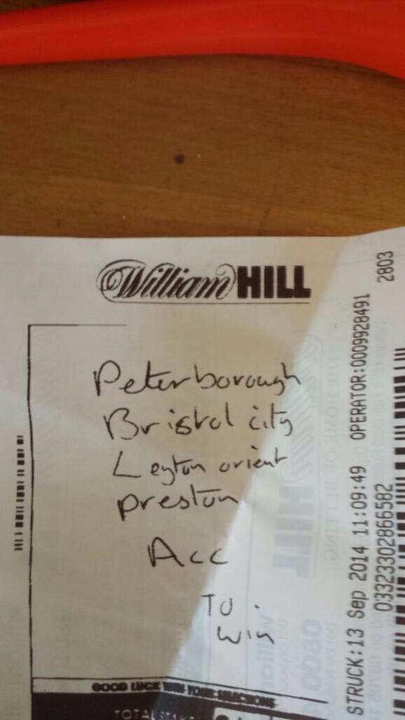 BigBobsBankers's tweet photo. Our bets http://t.co/UAr9kOdvcY